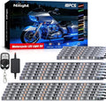 Nilight 18PCS Motorcycle RGB Led Light Kit Waterproof Multi Color Atmosphere Neon Accent Lights Lamp with RF Wireless Remote for Harley Davidson Honda Kawasaki Yamaha Suzuki