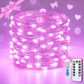 JMEXSUSS Pink USB Fairy Lights, 33ft 100 LED Pink String Lights with Remote, Aesthetic Room Decor for Teen Girls, Kawaii Gaming Girl Setup, Dorm Birthday Party Preppy Decor, Gift for Her