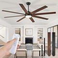 Fanbulous 65 Inch Ceiling Fans with Lights and Remote, Black and Wood Grain Indoor/Outdoor Ceiling Fan with Quiet Reversible DC Motor, 3CCT, 6 Speeds, Large Ceiling Fan for Living Room Bedroom
