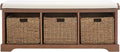 Safavieh American Homes Collection Lonan Grey and White Wicker Storage Bench