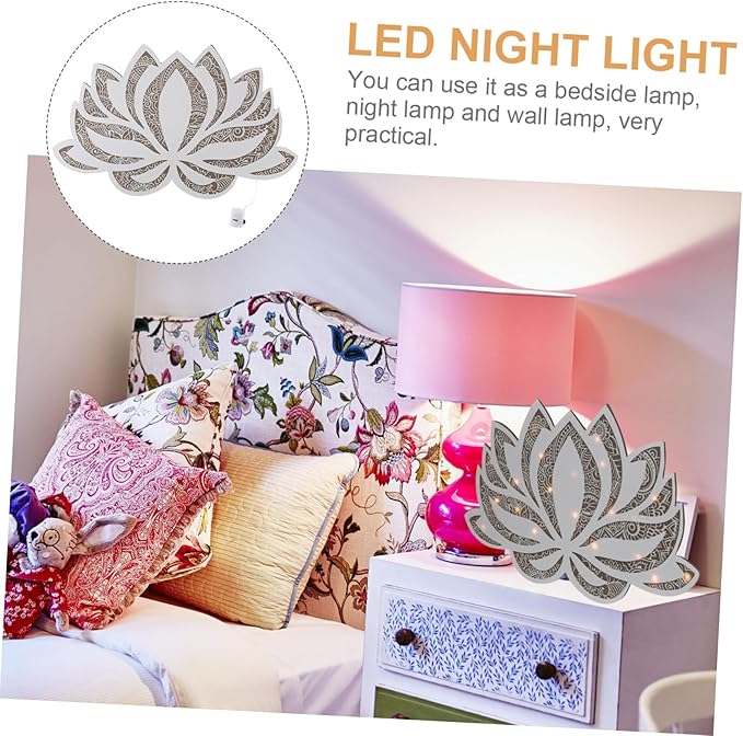 Mandala Lotus Yoga Night Light LED Decorative Bedside Lamp for Bedroom Living Room and Yoga Studio Atmosphere Lighting