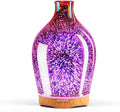 Porseme 280ml Essential Oil Diffuser 3D Glass Aromatherapy Ultrasonic Humidifier - Auto Shut-Off, Timer Setting, BPA Free for Home Hotel Yoga Leisure SPA Gift(Rose Gold)