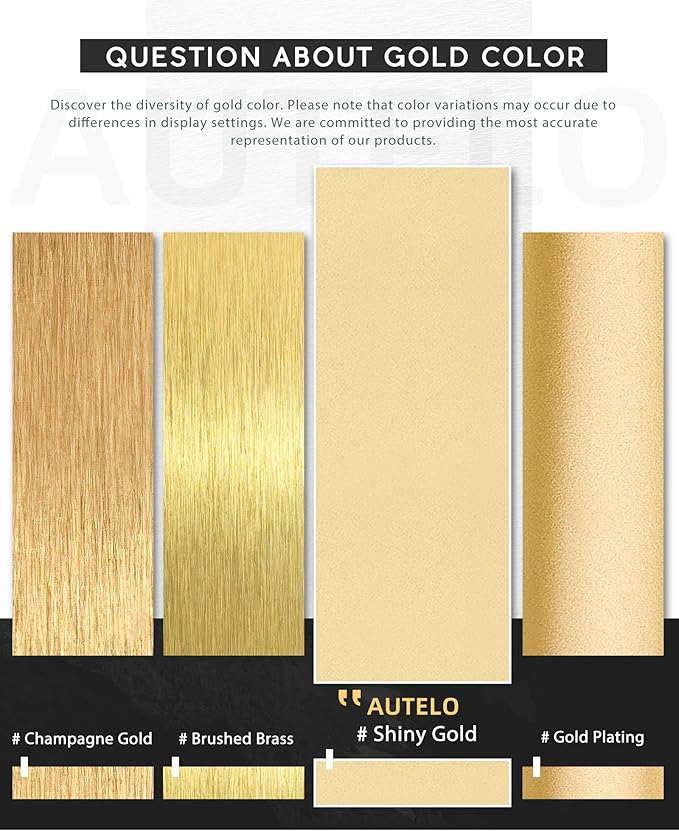 AUTELO 5CCT LED Ceiling Light, 12" Gold Flush Mount Ceiling Light with Frosted Glass in Gold Metal Finish for Bedroom, C3336-29 BRZ LED