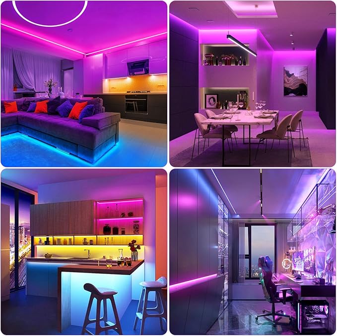 Sumaote RGB COB LED Strip Light 32.8ft, 5760 LEDs,10mm Width 24V Smart Flexible Tape Light APP&Remote Control, Color Changing LED Strip Lights for Room, TV Backlight