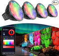 Upgraded Smart WiFi MR16 LED Bulbs Dimmable, RGBW MR16 LED Bulb Color Changing, GU5.3 Bi-pin Base, Multicolor CCT Tunable, Memory Function, Music Sync for 12V Low Voltage Spotlight 4-Pack