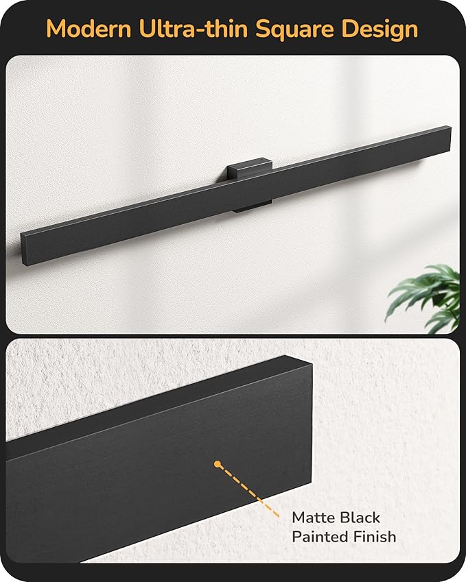 EDISHINE 47" LED Outdoor Wall Lights, 3CCT & 10%-100% Dimmable, IP65 Waterproof, Modern Exterior Lighting Fixtures, Linear Long Exterior Wall Light for House, Yard, 2 Pack, Black
