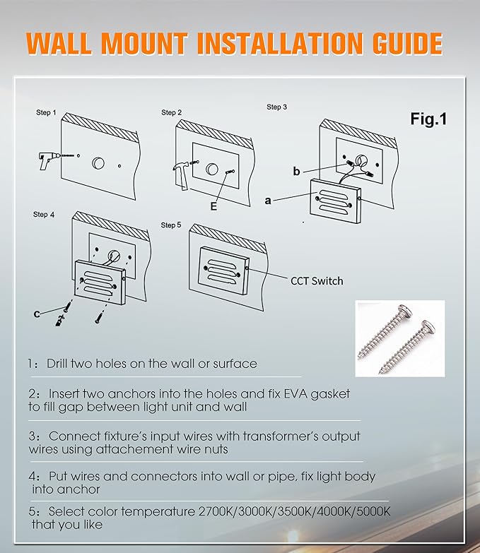 CLOUDY BAY 4 Inch 5CCT 12V 4W Low Voltage LED Step Light with Horizontal Louvered Faceplate for Steps Decks Stairs,Outdoor Stair Lights,Wet Locations,6 Pack,Oil Rubbed Bronze