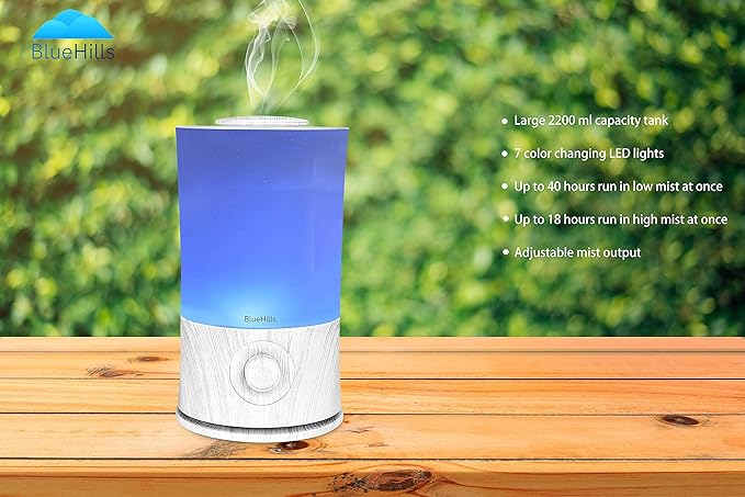 BlueHills Premium Large 2300 ML and 2500 ML XL Essential Oil Diffusers Humidifier Combo Set of 2 for Large Room Home with Décor LED Lights Great Gift – Value Pack of White