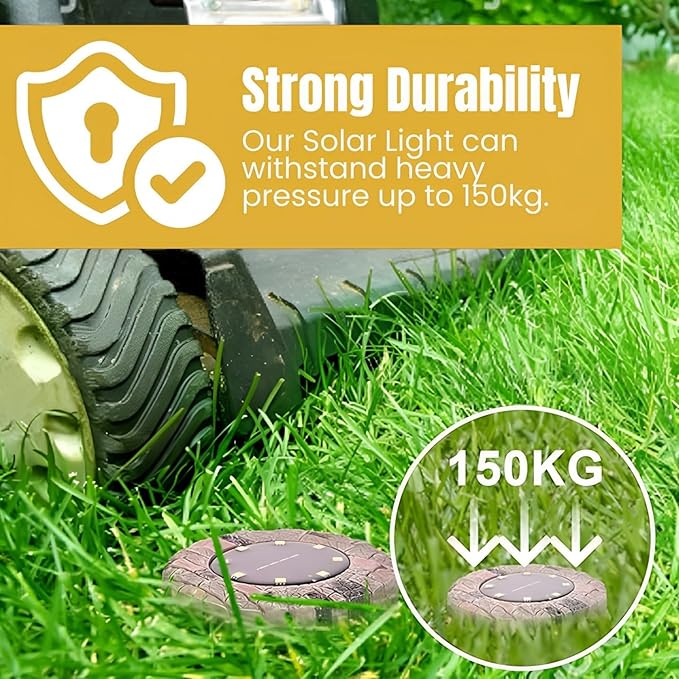 Solar Ground Lights Outdoor Decor - Waterproof LED Outdoor Solar Lights for Yard, Patio, Garden, Pathway, Stair, Deck - Landscape Lighting for Garden Decor - Outside Lightings (4 Pack, Cool White)