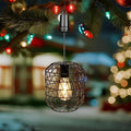 Livinlarge 6 Hours Timer Battery Operated Outdoor Hanging Light — Outdoor Indoor Pendant Chandelier Waterproof Porch Gazebo Patio Pendant Lantern Chandelier Lighting-Out Auto On/Off
