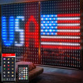 Smart Curtain Lights 6.6x6.6Ft, 400 LED Curtain Light APP Remote Control Music Sync Dynamic DIY Lights for Memorial Day 4th of July Independence Day Backdrop Decoration