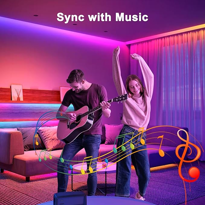 TV LED Backlight, 12.5ft Cuttable LED Strip Lights That Change with 55-65 Inch TVs Screen and PC Monitor, with Sensor, Remote Control, Game & Music Sync Color Changing Light