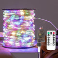 Fairy Lights Plug in,100FT 300LEDs Waterproof Led String Lights,8 Modes Remote Twinkle Light for Outdoor Indoor Christmas Wedding Birthday Garden Party Decorations,Silver Wire,Multicolor