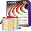 Outdoor COB LED Strip Lights Waterproof White 4000K, 16.4ft IP67 24V Tape Light High Density, 2560 LEDs, 305 LM/FT, CRI 90+, Lighting for Bathroom,Backyard,Garden,UL Listed(Power Source Not Included)