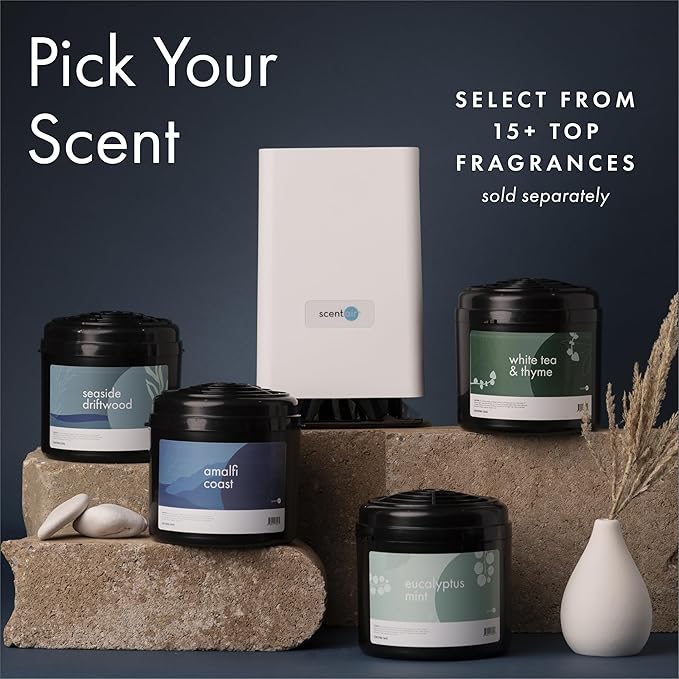 ScentAir Whisper Essential | Diffuser Machine, Scents up to 800 Sq. Ft Room, Compatible with Alexa & Google, WiFi & Bluetooth Enabled, Cartridge Sold Separately (White)