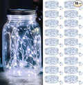 kolpop 18 Pack LED Fairy Lights Battery Operated with 3 Modes, Mini Twinkle String Lights Battery Powered Waterproof for Christmas Mason Jars Party,Cool White