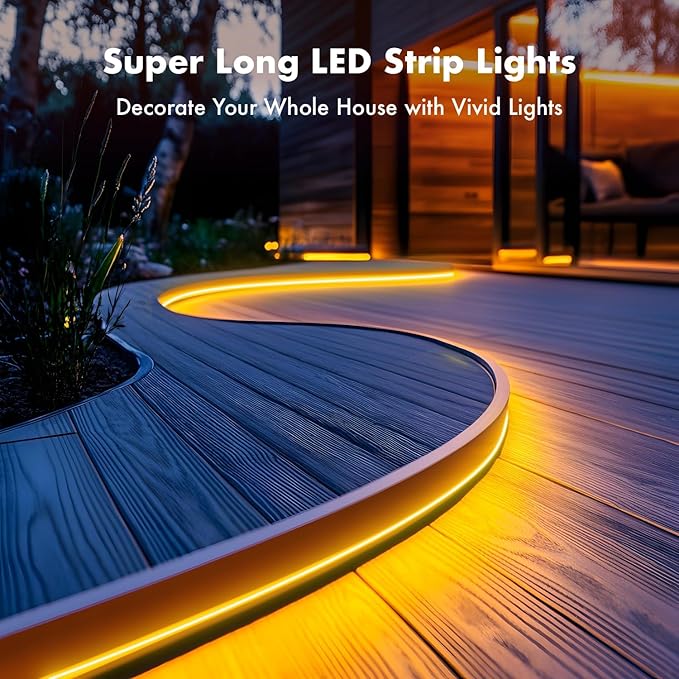 Neon Rope Lights, 100FT RGB LED Strip Lights, Waterproof IP67 LED Lights for Bedroom, DIY Design, Music Sync, 44 Key Remote Control, Multiple Modes for Bedroom, Holiday Decoration