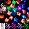 Mudder 16 Colors Cherry Blossom Decor Flower String Lights, Fairy Pink Light String with Timer 13 ft 40 LEDs USB Battery Operated Fairy Lights for Bedroom Indoor Outdoor Wedding Valentines Day(4 Pcs)