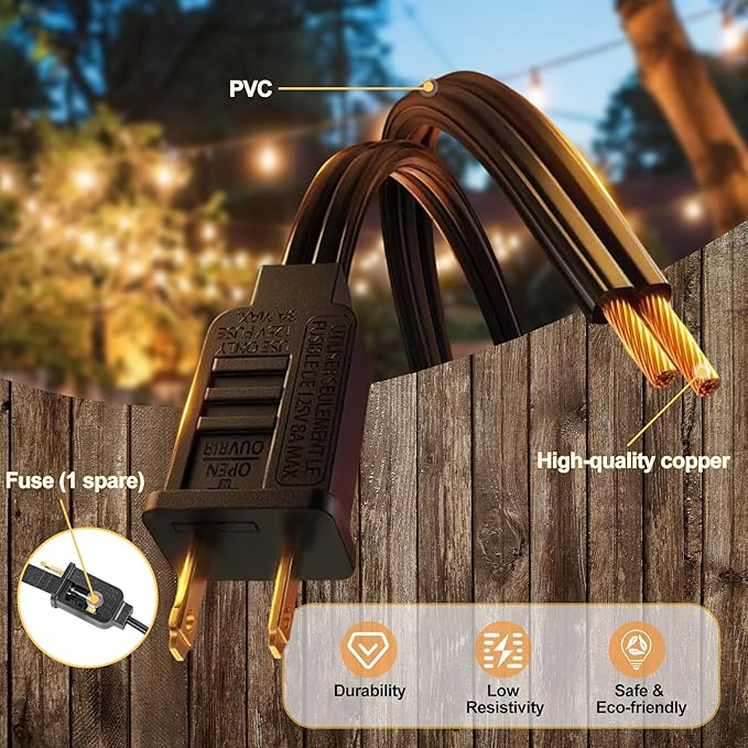 100FT Outdoor LED String Lights with 50+2 Shatterproof G40 Vintage Bulbs,Shatterproof &Waterproof Patio Lights for Porch, Deck, Garden, Backyard, Balcony - 2700K Warm White