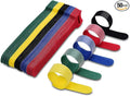 Cable Ties Reusable - 6 Inches Multi-Colour Adjustable Cord Straps Cord Ties for Cable Management Organizer, Multi-Purpose Reusable Hook and Loop for Home, Office and Garage (50)