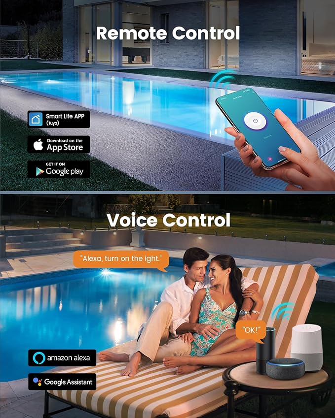 SURAIELEC WiFi Pool Timer, 40 AMP 240V 3HP, Heavy Duty Outdoor Indoor Smart Timer for Pool Pump, Spa, Pool Light, Water Pump, 240 Volt Pool Equipment Controller for Up to 3HP Devices