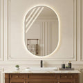 LAIYA 24V Full-Power Oval LED Bathroom Vanity Mirror, 40X24inch Frameless Backlit Mirror with Light, Smart Anti-Fog Waterproof Mirror with Memory Function Dimmable Lighted Mirror