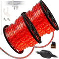 WYZworks 3312LEDs, 300ft LED Rope Light, Connectable Waterproof Permanent Outdoor Clear PVC Tube, ETL Certified, Christmas Trees Holiday Decorative Landscape Backyard Patio Accent Lighting - Red