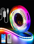 PAUTIX RGB Smart IC USB LED Light,5V RGB COB LED Strip USB Powered,UL-Listed Multicolor Flexible Tape Light 6.56ft/2m with Music Mode/APP Control,for TV,Scooter,Computer Desk Decor