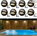 Gardenreet Low Voltage Deck Lights - Landscape Solid Brass Step Lights Outdoor, 12V LED Hardwired Waterproof, Round Bronze Lighting for Fence Wall Stair with 2700K Warm White G4 Bulb 8 Pack