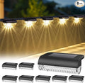 8 Pack Solar Deck Lights Outdoor, Solar Step Lights Waterproof Led Lights,3000K Warm White, Auto Dusk-to-Dawn, Low Profile, for Deck Steps Fence Patio