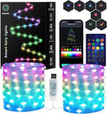 Smart Fairy Lights 98.4Ft 300LEDs, Color Changing led String Lights with Remote & APP Control, DIY RGB-IC Dynamic Multicolor Twinkle Lights for Indoor Christmas Room Bedroom Party Decor