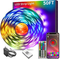 KSIPZE Led Lights for Bedroom 50ft Led Strip Lights with Remote RGB Color Changing Music Sync Smart App Control for Room Bedroom Lighting Flexible Home Décor