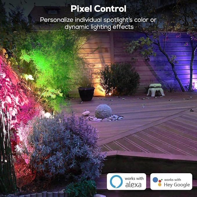 ZYAN APP Control Die-Cast Aluminum RGB Landscape Spotlights with Remote Control, Color Changing Music Sync Timer Alexa Compatible, Outdoor IP65 Waterproof for Patio Garden Yard Pathway, 16 Pack (2×8)