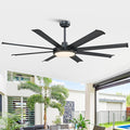 Ceiling Fans with Lights and Remote 60 Inch Industrial Ceiling Fan with Light for Bedroom Living Room, Black Large Outdoor Ceiling Fans for Patios, 6-Speed Reversible DC Motor, Ventilador de Techo