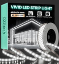 GZBtech AC 110-120V LED Strip Lighting 33FT/10M, 6000K Cool White IP65 Waterproof Outdoor Strip Lights, 60LEDs/M SMD2835 Cuttable & Connectable LED Rope Light for Indoor Outside Exterior, ETL Listed