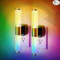 JandCase Night Light, Night Lights Plug into Wall, Color Changing Nightlight RGB with Dusk to Dawn Sensor, Vanity Light Bar for Hallway, Bathroom, Rooms[2 Pack]