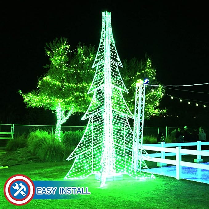 Russell Decor 100ft/30m Led Rope Lights Lamps Kit Indoor Outdoor Decorative Lighting for Saint Patrick's Day Party Wedding Backyard Patio Deck Bright Flexible String Tube Lights Waterproof- Green