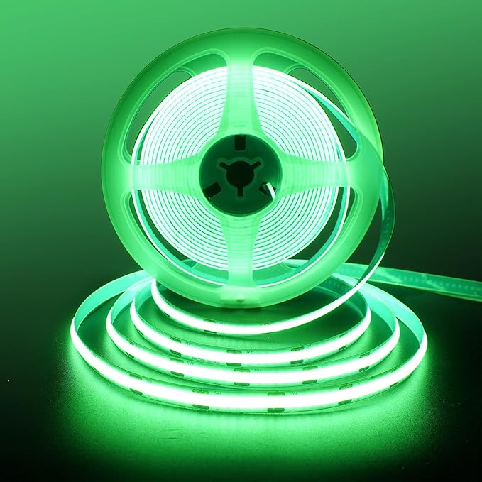 5V USB COB LED Strip Lights,6.56FT/2M,Green,320LEDs/M,8mm Width,Not Waterproof IP20,1M USB Cable,Flexible LED Tape Light for DIY Home Indoor Decoration