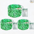 3 Pack 16FT 50 LED St. Patrick's Day Fairy Lights with Timer, 8 Modes USB Mini Twinkle Light Battery Operated, Small String Lights for Wreath Vase Bedroom DIY Party Decorations-Green