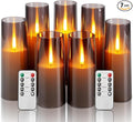 Homemory Grey Flameless LED Candles with Remote & Timer, Battery Operated, Fake Candles, Modern Home Decor, or Outdoor Events Set of 7
