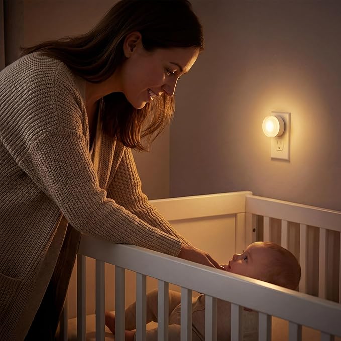 Plug in Night Light 2-Pack, LED Night Lights Plug into Wall with Dusk to Dawn Light Sensor, Acrylic Nightlight, Soft White 3000K, Auto On/Off, for Bathroom Bedroom Hallway Kitchen, Kids Adults