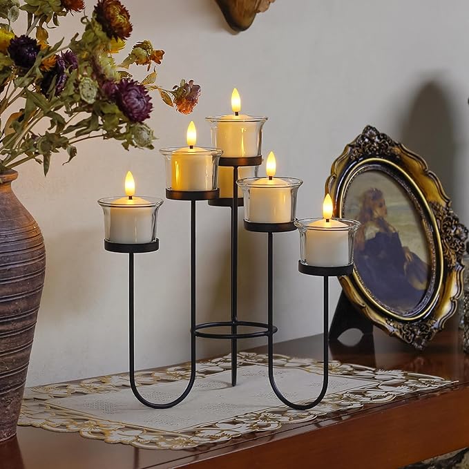 Rechargeable Small Flameless Tea Light Candles with Remote Function, LED Votive 2/4/6/8 Hours Timer Ivory 1.5" x2.5" Mini Plastic Set of 6 Tealight (Charging Cable Included)