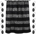 Zahari Home 13pc Sinatra Bathroom Shower Curtain Set Classic Shower Curtain & 12 Shower Curtain Hooks Luxury Fabric Shower Curtain Unique Design Bling Black Shower Curtain Set