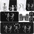 Fourluoo 10 Pcs Skeleton Kitchen Set Kitchen Towels and Rugs Oven Mitts and Pot Holders Gothic Decor and Accessories for Gift Cooking Baking Grilling