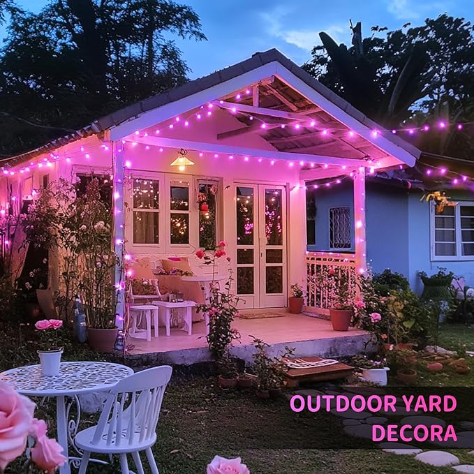 JMEXSUSS Pink Christmas String Lights 600 LED 168ft Remote Timer Clear Wire Pink Fairy Lights for Romantic Dinner Bedroom Tree Outdoor Patio Wedding Party Christmas Room Decor
