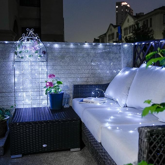 JMEXSUSS 200 LED White Fairy Lights Plug in, 66 ft Christmas Light Outdoor Waterproof with 8 Modes, Twinkle Lights for Christmas Tree Decor Decor