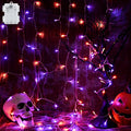 Halloween String Lights Battery Operated With Timer, Orange and Purple Outdoor 9.8ft 30LED, Decorations for Party Yard Pathway Indoor Outdoor