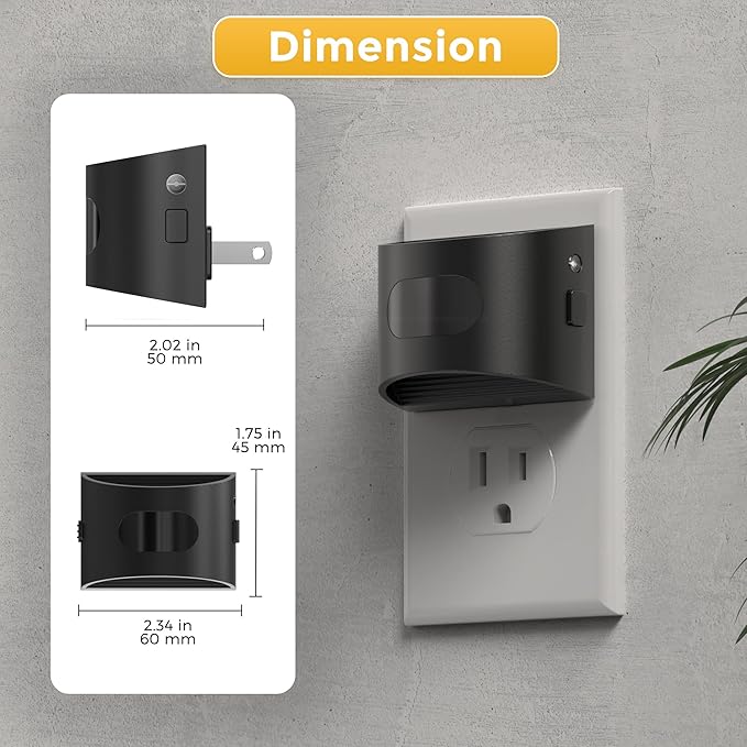 L LOHAS LED Night Light with Motion Sensor & Dusk to Dawn Sensor, Night Lights Plug into Wall with 30-100lm Adjustable Brightness, Dimmable Night Light for Bathroom Hallway, Blue, 4 Pack