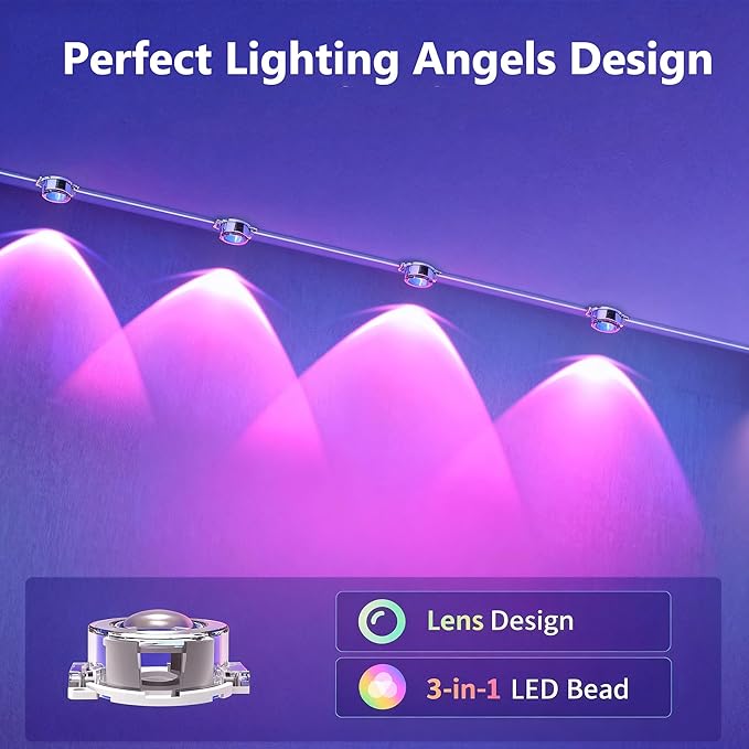 RGB Permanent Outdoor Lights, 100FT Smart LED Eaves Lights with APP & Remote Control, IP67 Waterproof Outdoor String Lights for Christmas, Halloween,Party, Garden, Patio, House Decor