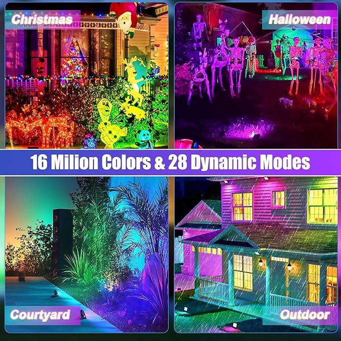 2 Pack 50W 96 LED RGB Light Bars Waterproof IP66 Smart APP/Remote Control Wall Washer Lights DIY 16 Millions Colors LED Light Bars for Room Stage Lighting Garden Outdoor Indoor